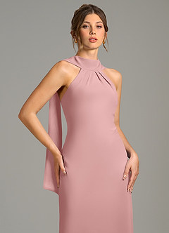 Azazie Cassiana Robes de demoiselle d'honneur Robe Sirène en Mousseline de soie Plissée Rose Poussiéreuse image7