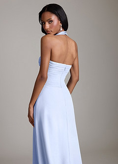 Azazie Clarisa Bridesmaid Dresses Ice A-Line Pleated Chiffon Dress image4
