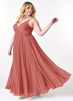 Azazie Raychelle Bridesmaid Dresses Antique Rose A-Line V-Neck Chiffon Dress image10