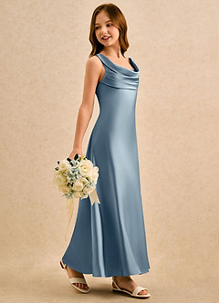 Azazie Raspberry Girls Formal Flower Girl Klänningar Klä A-Line i Stretch Satin Plisserad image3