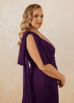 Christian Siriano Bridal for Azazie 1011 Brautjungfernkleider Meerjungfrau-Linie Schleifen Stretch-Satin Kleid Traube image18