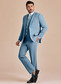 front James Light Blue Structured Stretch 3-piece suit