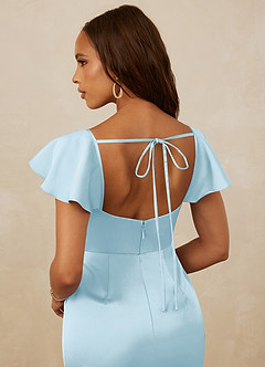 Christian Siriano Bridal for Azazie 1005 Bridesmaid Dresses Sky Blue Sheath Sweetheart Neckline Stretch Satin Dress image11