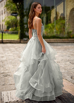 Spitze Plata Vestido de fiesta de encaje transparente image3