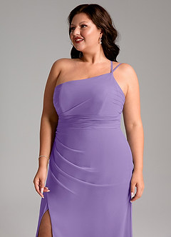 Azazie Eren Bridesmaid Dresses Tahiti Sheath One Shoulder Chiffon Dress image13