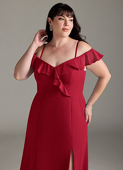 Azazie Sophie Bridesmaid Dresses Scarlet A-Line Off the Shoulder Chiffon Convertible Dress image12