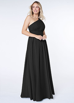 Azazie Molly Bridesmaid Dresses A-Line One Shoulder Chiffon Floor-Length Dress image3