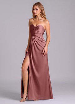 Azazie Sabrine Final Sale Amethyst A-Line Sweetheart Neckline Stretch Satin Dress image4
