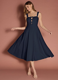 Elior Navy Bow Midi Dress image3
