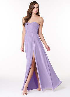 Azazie Arabella Allure Bridesmaid Dresses Lilac A-Line Sweetheart Neckline Chiffon Convertible Dress image3