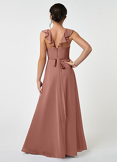 Azazie Emily Junior Cedar Rose A-Line Ruched Chiffon Dress image2