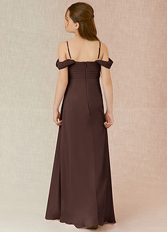 Azazie Kaitlynn Junior Ganache A-Line Off the Shoulder Chiffon Dress image2