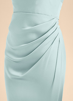 Azazie Renna Junior Mist A-Line Pleated Stretch Satin Dress image7