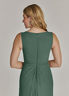 Azazie Manuella Mother of the Bride Dresses Sea Moss A-Line V-Neck Pleated Chiffon Dress image9