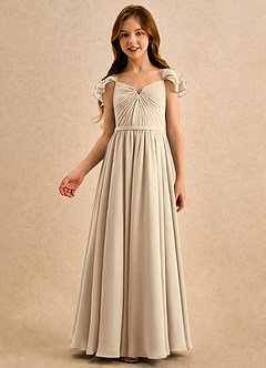 Azazie Meimei Girls Formal Flower Girl Klänningar Klä A-Line i Chiffong Plisserad image3