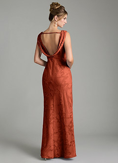 Azazie Kieryn Bridesmaid Dresses Auburn Mermaid Pleated Floral Burnout Dress image12