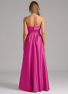 Azazie Lucienne Brautjungfernkleider Wandelbar A-Linie Schulterfrei Stretch-Satin Kleid Fuchsia image7