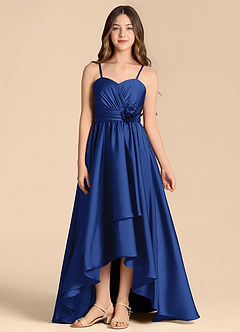 Azazie Catalina Junior Klä av A-Line i Stretch Satin Älskling Halsringning image1