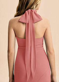 Azazie Velli Junior Vestido Rosa Antiga de Chiffon de sereia com Pescoço alto image6