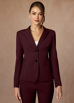 front Whitney Cabernet Structured Stretch Blazer