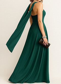 front Azazie Bijpassende kleur stretch satijnen sjaal