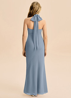 Azazie Velli Junior Meerjungfrau-Linie Hoher Kragen Chiffon Kleid Zwielichtviolett image2