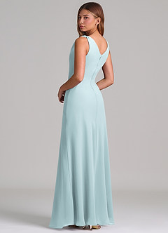 Azazie Nerine Brudtärnklänningar Klä av A-Linje i Chiffong Plisserad Dimma image2