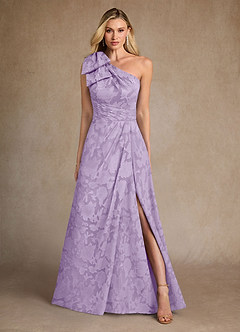 Azazie Easton Mother of the Bride Dresses Lilac Ball-Gown One Shoulder Floral Burnout Dress image1