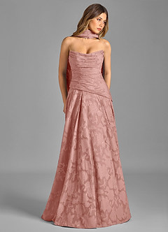 Azazie Gabriela Robes de demoiselle d'honneur Robe Trapèze en Blumen-Burnout Sans bretelles Rosette image3