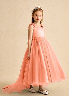 Azazie Lorita Flower Girl Dresses Sunset A-Line Beaded Tulle Dress image4