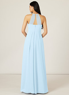 Azazie Sarah Bridesmaid Dresses Sky Blue Empire Pleated Chiffon Dress image2
