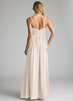Azazie Alia Brautjungfernkleider A-Linie Plissee Chiffon Kleid Alabaster Weiß image5