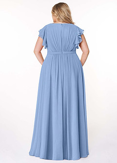 Azazie Daphne Modest Bridesmaid Dresses A-Line Ruffled Chiffon Floor-Length Dress image8