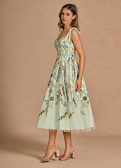 Aurelie Light Green Midi Dress image3