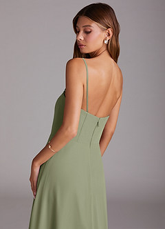 Azazie Wren Bridesmaid Dresses Pistachio A-Line Strapless Chiffon Dress image7