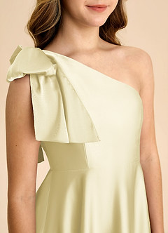 Azazie Penguin Junior Abito A-Line in Raso Elasticizzato Fiocco Sorbetto Al Limone image7