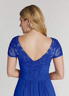 Azazie Thais Kleider für die Brautmutter A-Linie Spitze Chiffon Kleid Königsblau image6