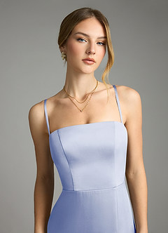 Azazie Wren Bridesmaid Dresses Ice A-Line Strapless Stretch Satin Convertible Dress image3