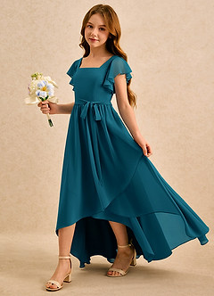 Azazie Milly Girls Formal Flower Girl Klänningar Klä A-Line i Chiffong Plisserad image6