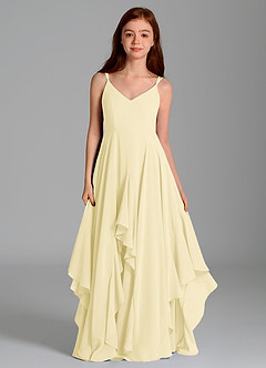 Azazie Karan Junior Vestido Sorvete De Limão de Chiffon de Linha A image4