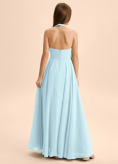 Azazie Kady Junior Robe Trapèze en Mousseline de soie Encolure en Forme de Cœur Bleu Nuage image2