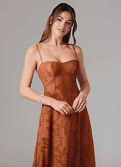 Azazie Valentine Suknie dla druhen Linia A Dekolt w kształcie serca Kwiatowe wypalenie Do ziemi Sukienka image2