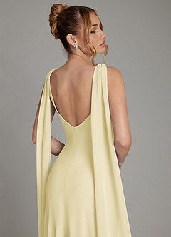 Azazie Essence Bridesmaid Dresses Lemon Sorbet Sheath Chiffon Dress image9
