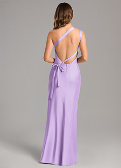 Azazie Monroe Jurken voor bruidsmeisjes Jurk van Stretch Satijn met Zeemeermin One-Shoulder Lila image2