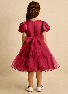 Azazie Cocoa vestidos de niña de las flores Vestido de Escarlata de Tul de Princesa con Plisado image6