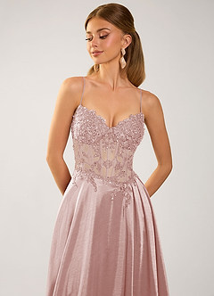 Isoldemark Pink Beading Sequin Embroidery Satin Prom Dress image6