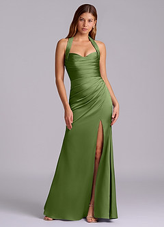 Azazie Destiny Suknie dla druhen Syrena Dekolt w kształcie serca Satyna elastyczna Do ziemi Sukienka image7