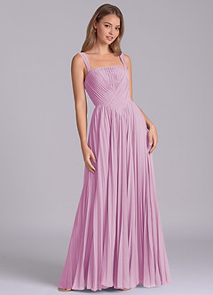 Azazie Mina Jurken voor bruidsmeisjes Jurk van Chiffon met A-Lijn Geplooid Snoep Roze image5