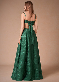 Althea Dark Green Tie-Back Maxi Dress image7