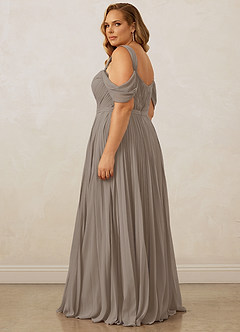 Christian Siriano Bridal for Azazie 1013 Bridesmaid Dresses Taupe A-Line Off the Shoulder Chiffon Dress image15
